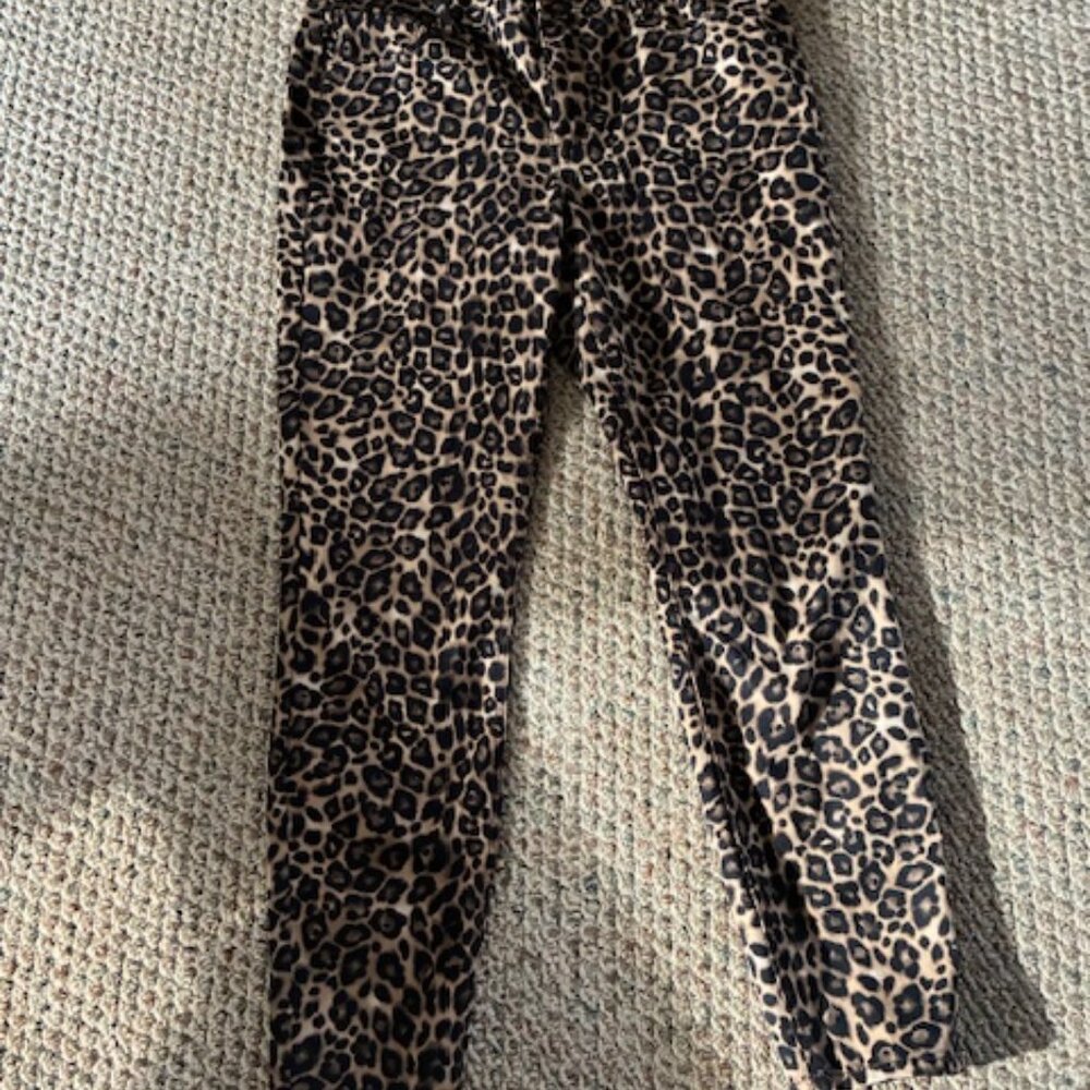 Leopard skinny jeans size 10